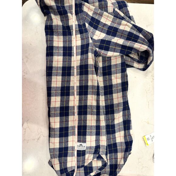 Penfield Plaid Flannel Shirt Blue Cream Red Boyfriend Outdoors Fit Size M - Picture 8 of 8
